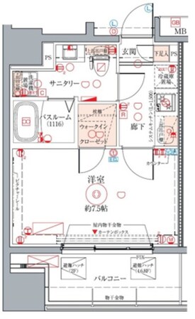 クレヴィスタ蒲田Ⅱの物件間取画像